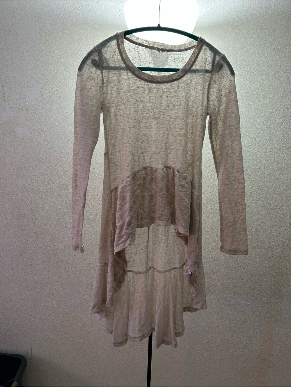 Maurices Sheer Layered High-Low Tunic in Pale Pink